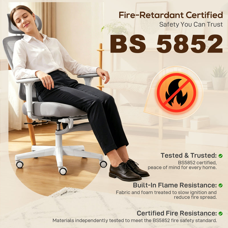 HOMCOM Ergonomic and Adjustable Office Chair - Grey – view 9