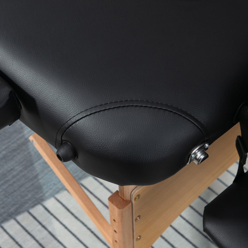 Black folding wooden massage table – image 9