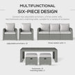6-piece rattan sofa set with recliners – image 4