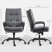 HOMCOM Double Padded Linen-Look Office Chair - Charcoal Grey – view 3