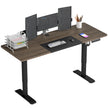 Black 140 cm electric standing desk with LED height display and memory presets