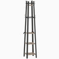 Industrial-Style Four Shelf Coat Stand - Grey/Black