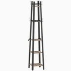 Industrial-Style Four Shelf Coat Stand - Grey/Black