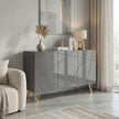 HOMCOM Modern Luxe High Gloss Sideboard, with Hairpin Legs, Grey – view 10