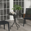 Black slatted steel table – image 2
