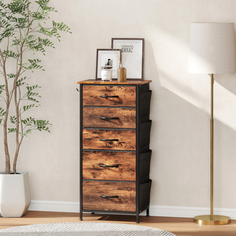 5-drawer fabric chest with side pockets – image 10