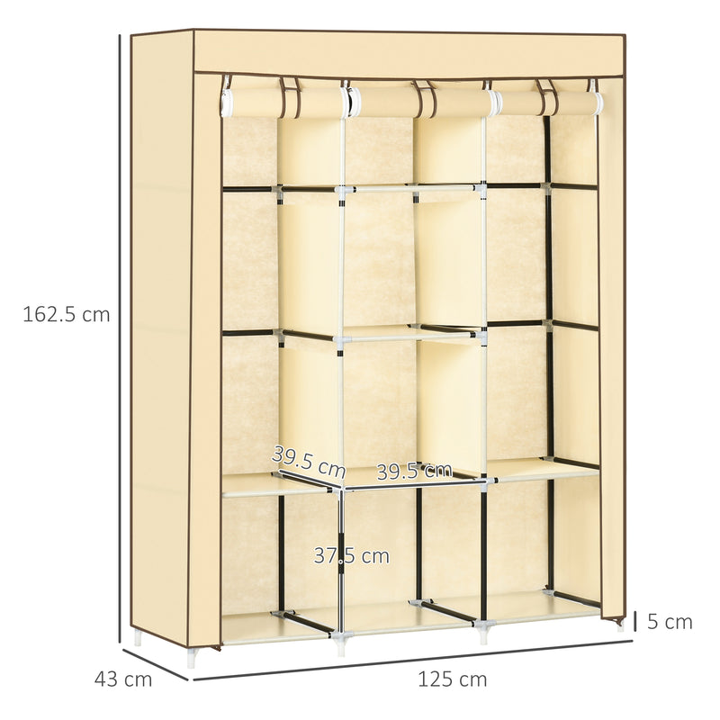 125 cm beige fabric wardrobe – image 3