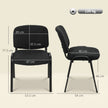 HOMCOM Meeting Chair, Stackable Ergonomic Office Chair with Padded Seat, Curved Backrest for Conference Room, Black – view 3