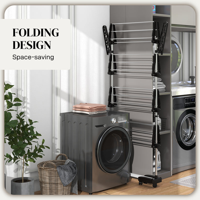 4-tier clothes airer, black – image 6