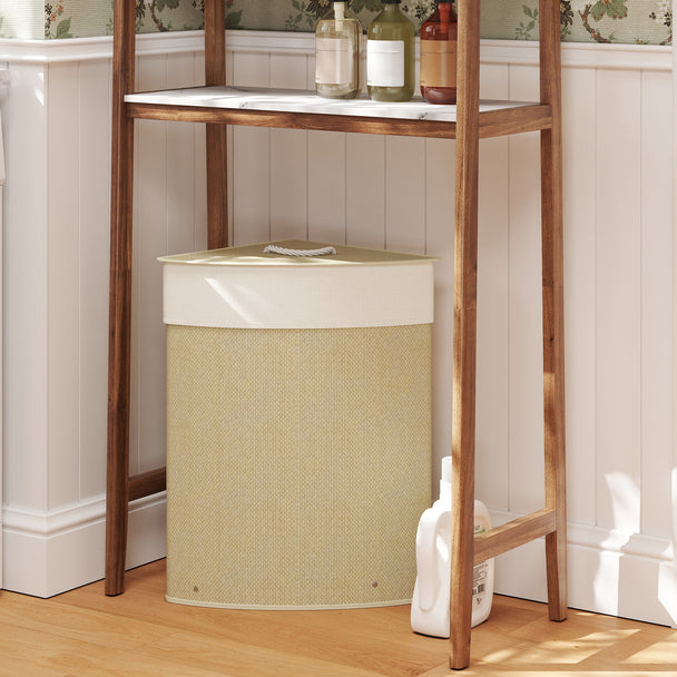 Corner bamboo laundry basket – image 2