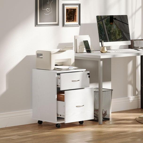 Under-desk 2-drawer filing cabinet – white – image 2