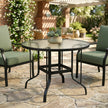 Round glass garden dining table – image 8
