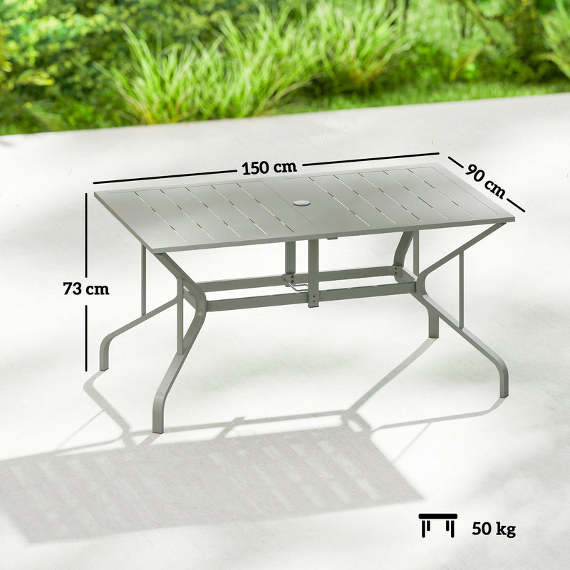 150 x 90 cm steel garden dining table – image 3