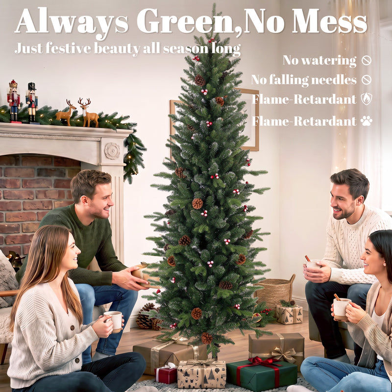 7ft slim pine pencil Christmas tree – image 4