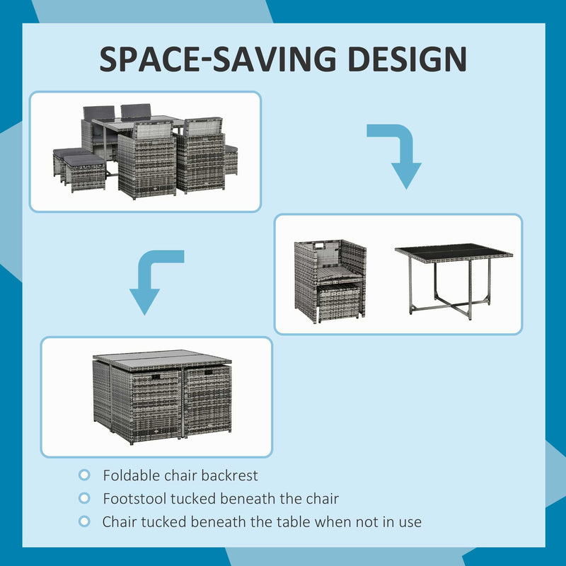 8-seater rattan cube dining set – image 6