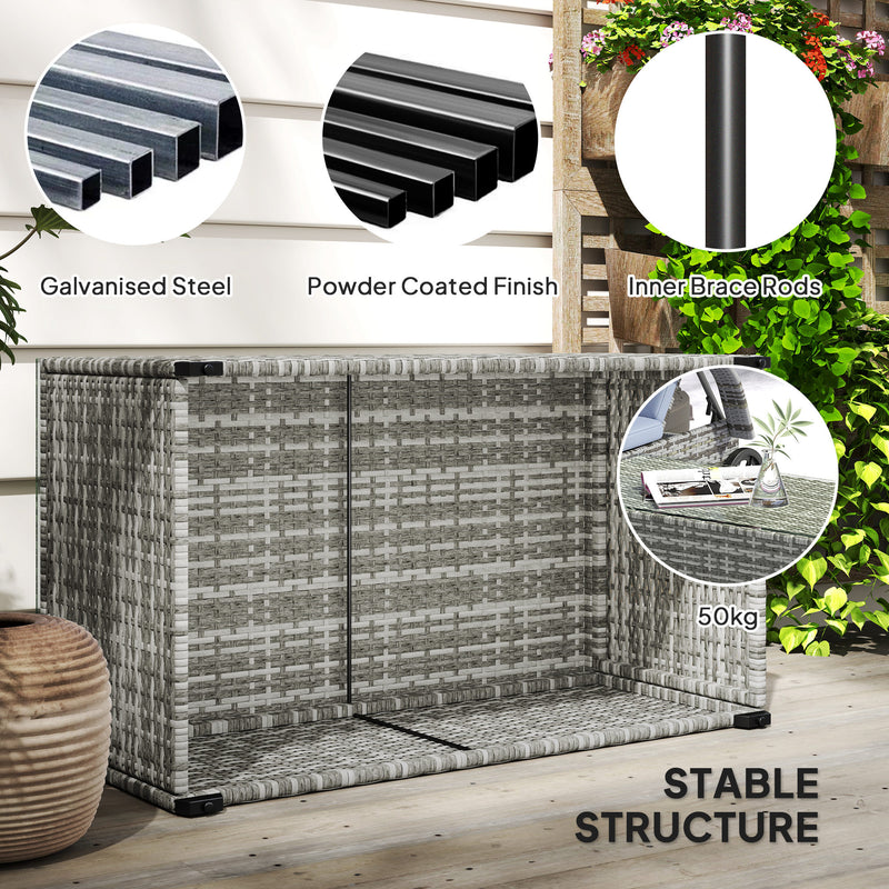 Light grey rattan coffee table – image 6