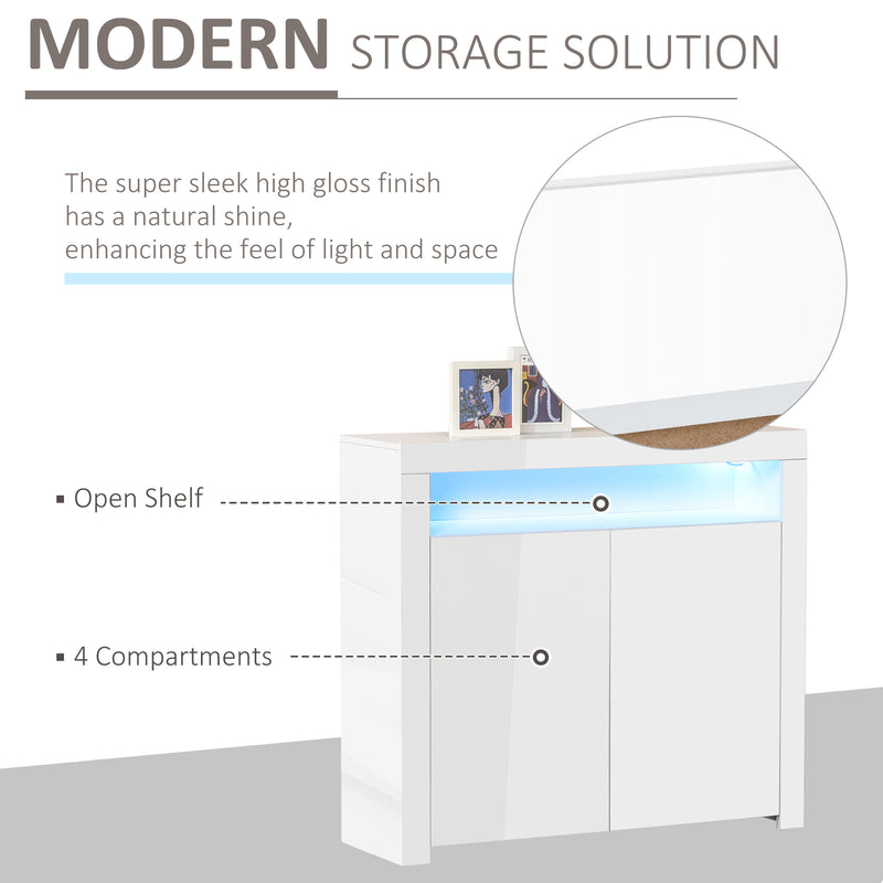 White LED high gloss sideboard – image 4