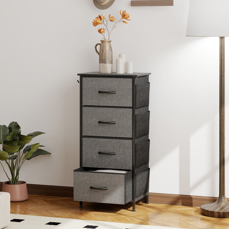 4-drawer fabric chest with side pockets – image 2