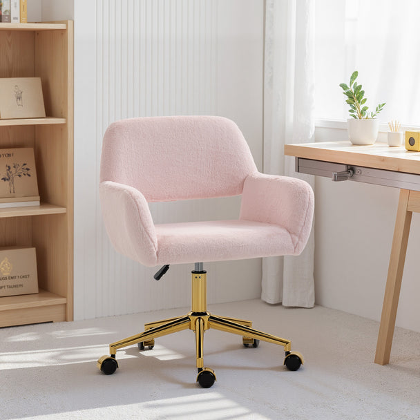 HOMCOM Faux Fur Rabbit Chair - Light Pink – view 2