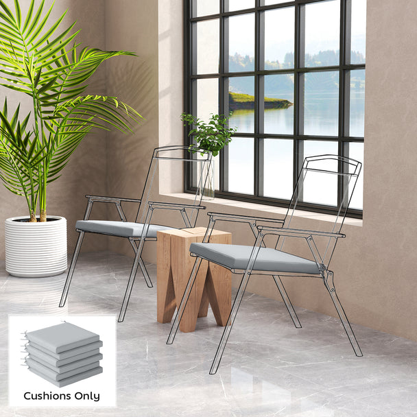 Light grey garden seat cushions set of 6 – image 2