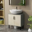 Grey and oak under sink cabinet – image 7