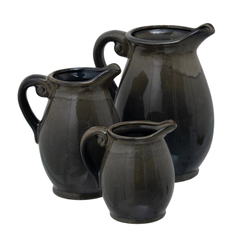 Olive jug vase shown with two other sizes, sold separately