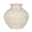 Olympia off-white textured ceramic vase, front view