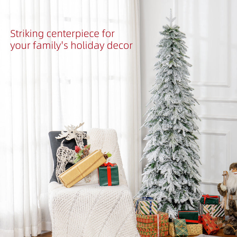 6ft snow-covered slim Christmas tree – image 4