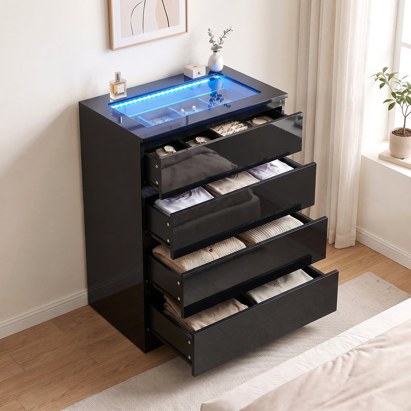 Gloss chest of drawers with LED – image 8