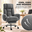 HOMCOM Executive Office Chair Height Adjustable Desk Chair Reclining Flip-up Armrest Footrest, Dark Grey – view 7