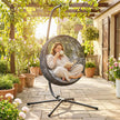 Outsunny Hanging Egg Chair Stand Only, Hammock Chair C-Stand with Hanging Chain, Black – view 2