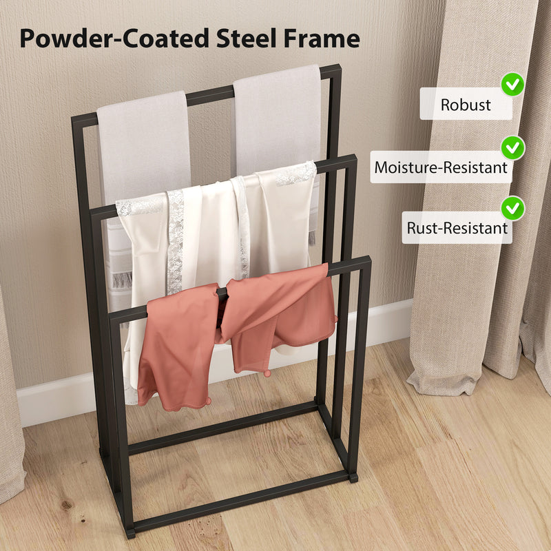 Freestanding 3-bar towel rack – image 6