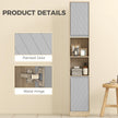 Narrow grey and oak bathroom cabinet – image 6