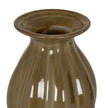 Close-up of the flared neck and glossy sage glaze