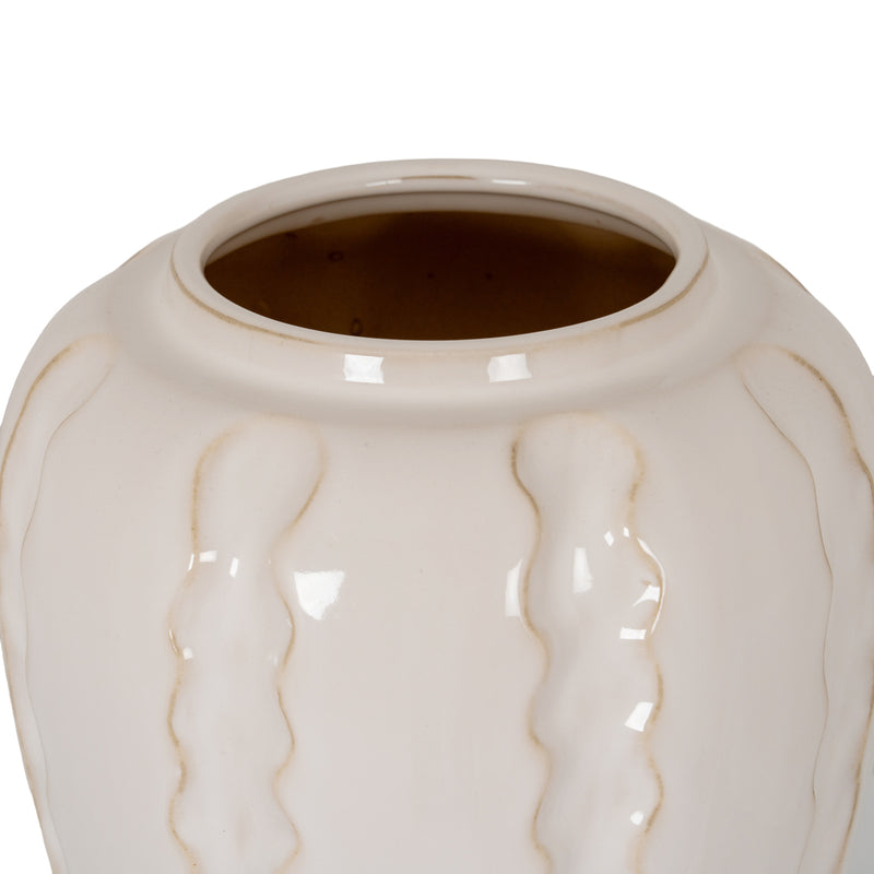 Close-up of the open jar showing the rim and interior