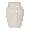 Orlune medium cream ceramic ginger jar on white
