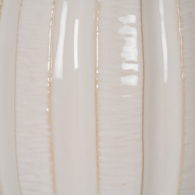 Close-up of the glossy ribbed glaze
