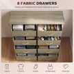 HOMCOM Chest of Drawers, Dresser for Bedroom with 8 Fabric Drawers, Tall Storage Unit w/ Side Storage Bag, Natural Wood – view 4