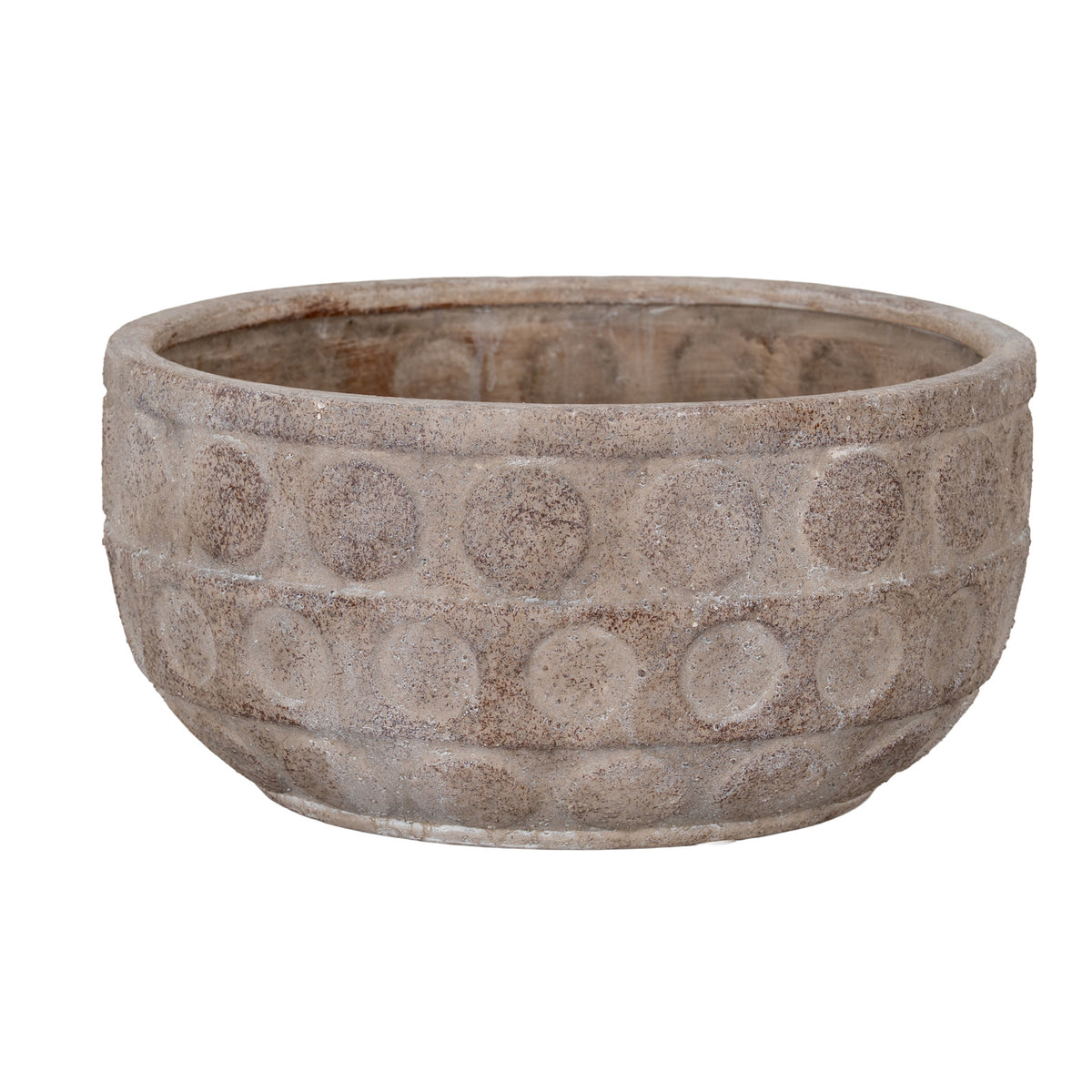 Oro large stone-effect ceramic bowl pot on white