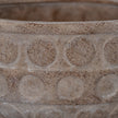 Close-up of the raised circle pattern and stone texture