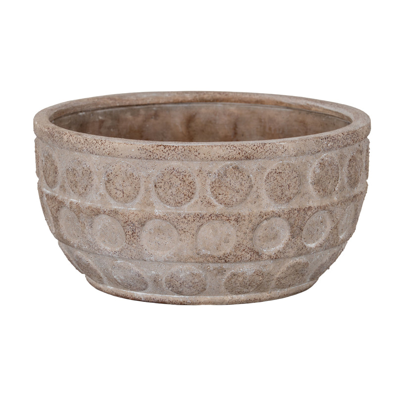 Oro medium stone-effect ceramic bowl pot on white