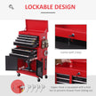 6-Drawer Rolling Tool Chest with Pegboard & Top Chest – Red/Black – image 7 of 9