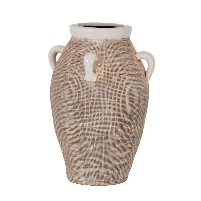 Ostra large ceramic amphora vase with handles, front view