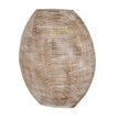 Ostra statement fin vase in sand ceramic, front view