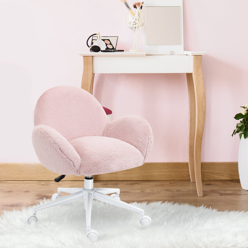 Fluffy faux fur tub desk chair – image 7