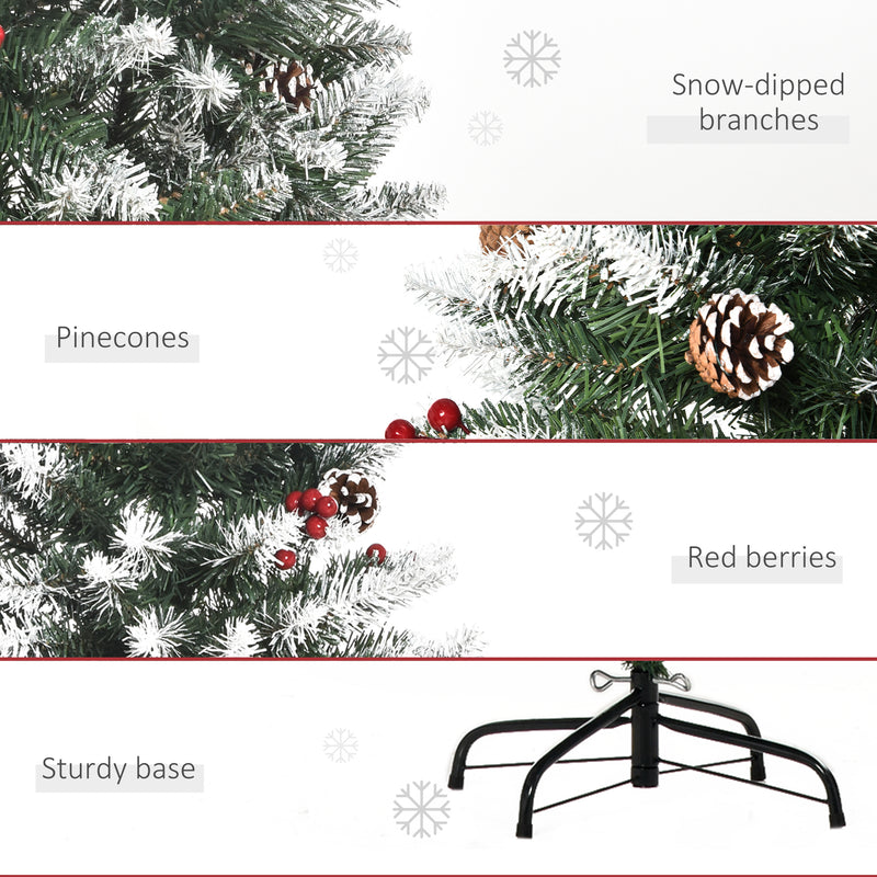 5ft pencil tree with berries and pine cones – image 7