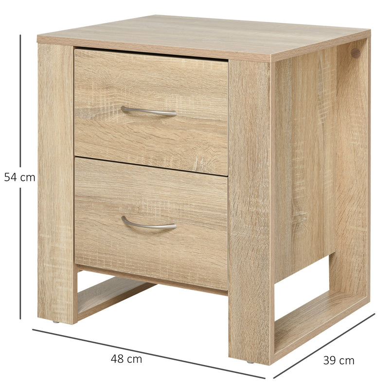 Brown 2-drawer bedside table – image 3