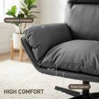 Accent Chair with 360 Swivel Armchair for Living Room with Padded Cushion Dark Grey