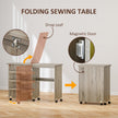 Folding sewing table – grey wood effect – image 4