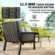 Outsunny 4 Seater Rattan Garden Furniture Set with 2 Armchairs, Loveseat, Coffee Table, Garden Sofa Set with Cushions – view 4